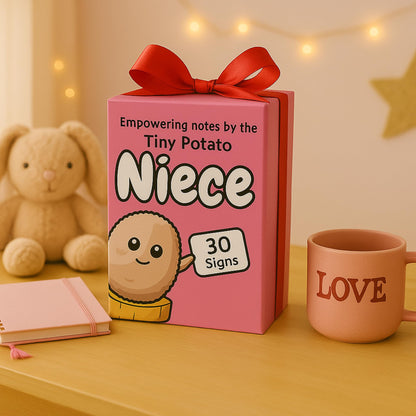Mothers Day Niece Gift from Auntie, Uncle - Tiny Potato Crochet with 30 Cute Signs - Funny Birthday Gifts from Aunt or Uncle - Best Niece Ever Present Ideas for Mothers Day - Birthday Gift from Auntie