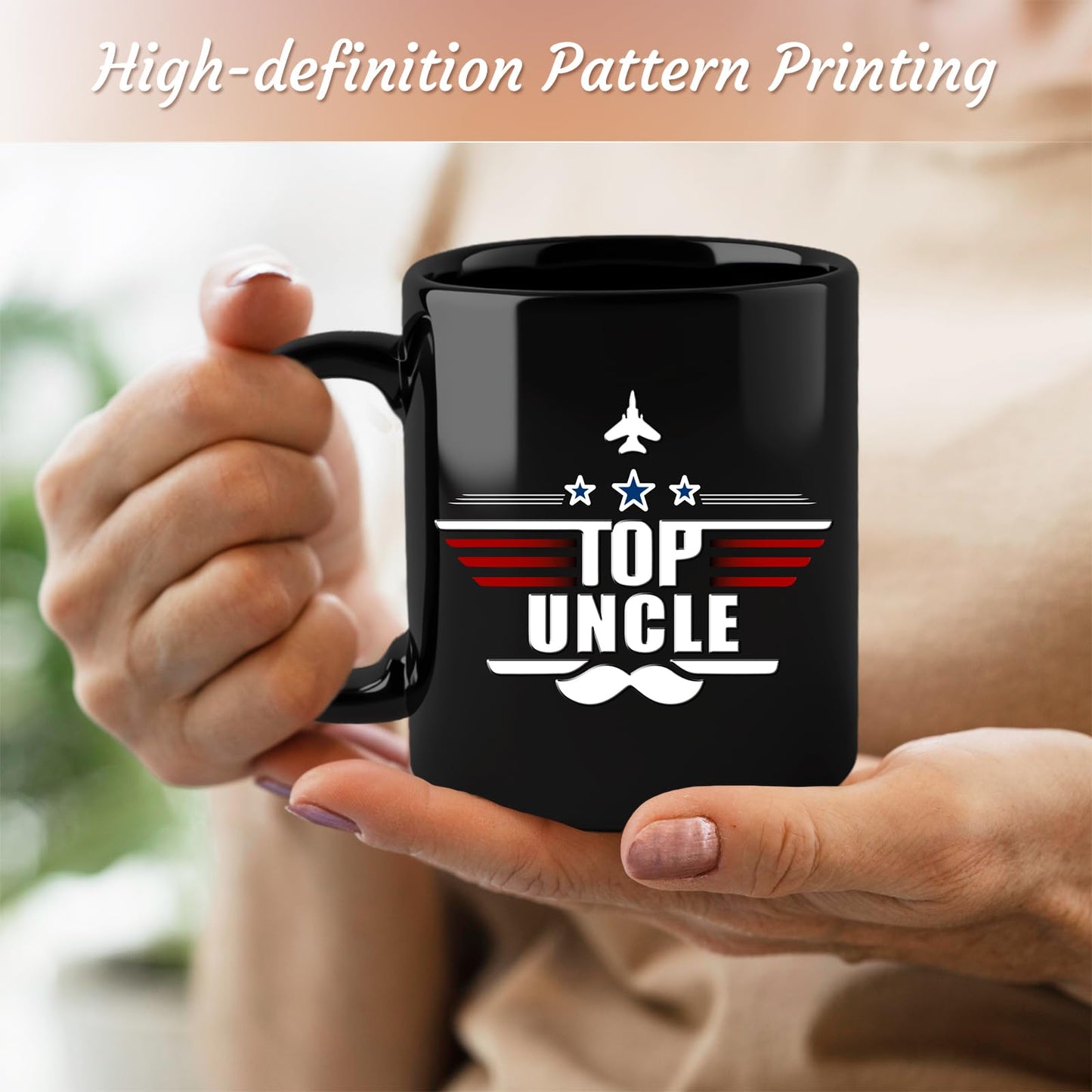Top Uncle Mug 11Oz Uncle Fathers Day Gift from Niece Nephew, Uncles Father Day Birthday Gift, Ceramic Uncles Cup for Coffee,Milk and Tea Microwave & Dishwasher Safe