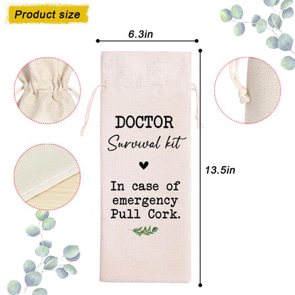 Doctor Gifts,Doctor Survival Kit,Doctor Graduation Gifts,Unique Gifts for Doctors,Doctor Thank You Gift Wine Bag,Doctor Gifts for Women,Men,Physicians Week,Birthday,Medical School Graduation11WB70
