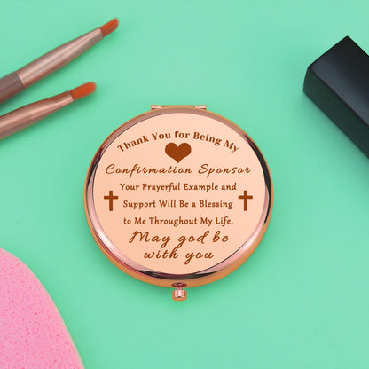 Confirmation Sponsor Gifts Sponsor Gifts Compact Makeup Mirror Sponsor Thank You Gift Christian Faith Gift AA Sponsor Gift NA Addiction Recovery Gift Folding Makeup Mirror Birthday Gifts