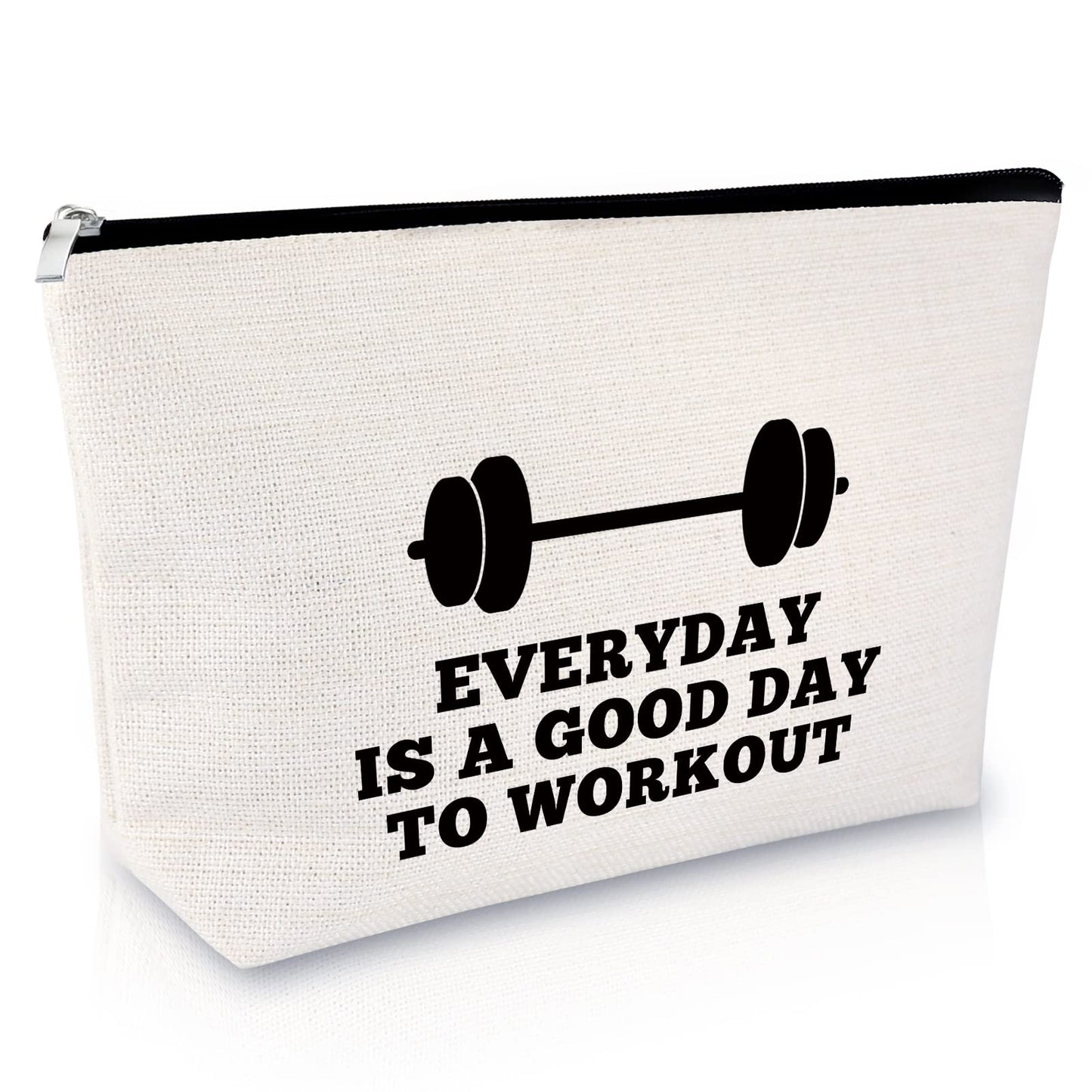 Workout Gifts for Women Makeup Bag Weightlifting Fitness Gifts Trainer Bodybuilding Present Dumbbell Inspirational Gift for Sister Friend Christmas Birthday Gift for Athletic Coach Cosmetic Bag