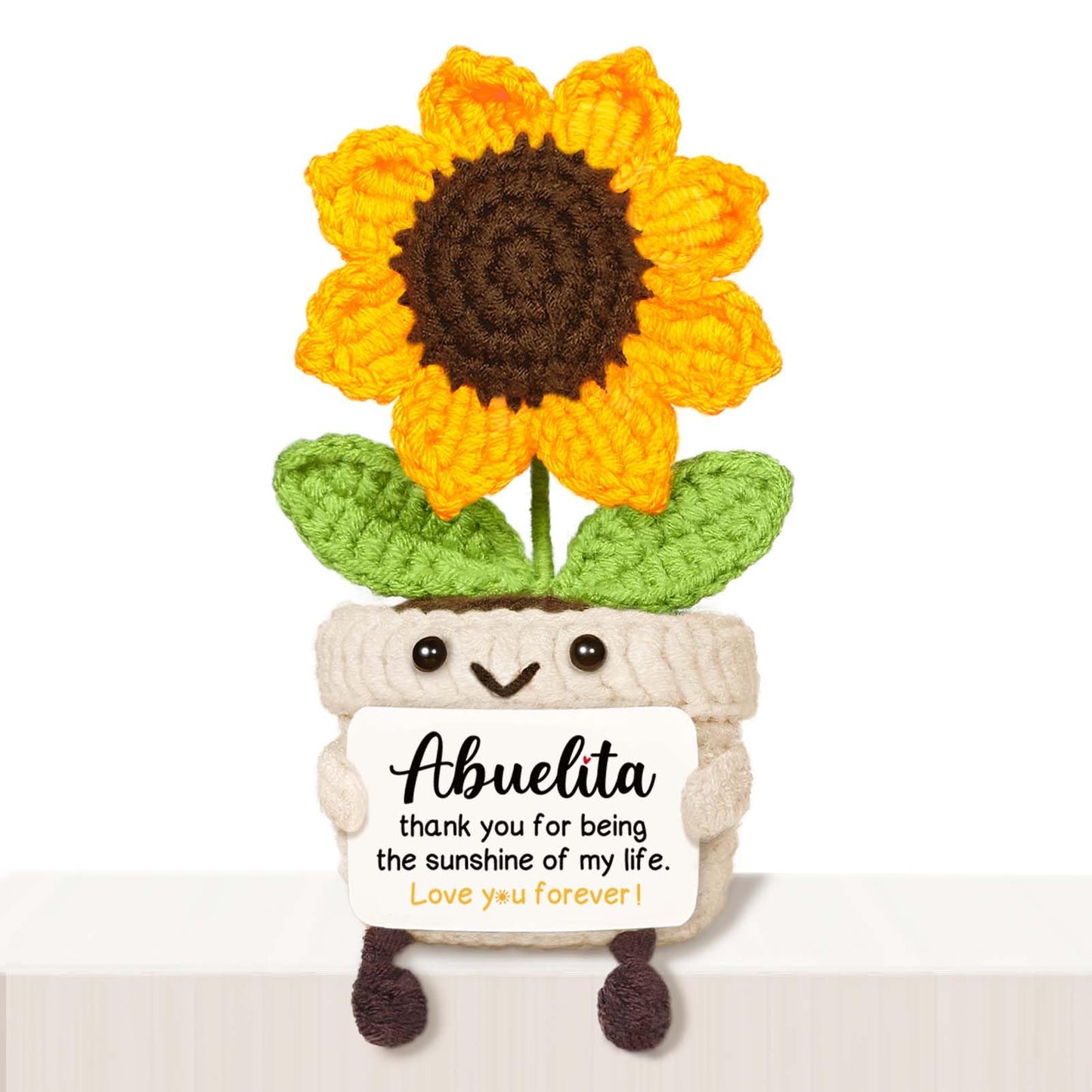 AceThrills Abuelita Gifts, Regalos para Abuela | Regalos de Cumpleaños de Nietos para Día de la Madre, Navidad y Cumpleaños - Hecho a Mano con Crochet Divertido y Bonito Girasol
