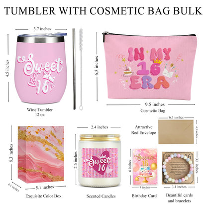 Sweet 16 Gifts for Girls, 16th Birthday Gifts for Girls, Teen Daughter Sister Bestie Granddaughter Niece Sweet 16 Party Decorations Gift Basket Set from Mom and Dad