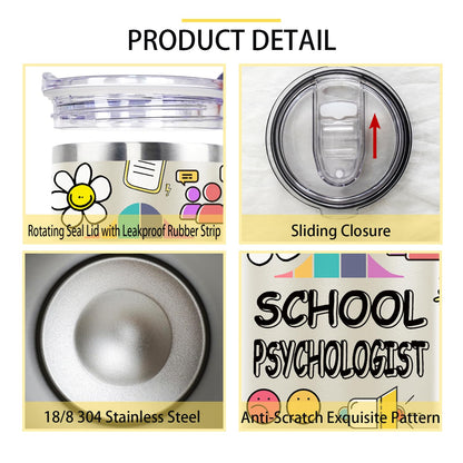 School Psychologist Gifts Teacher Gifts School Psychologist Insulated Tumbler Cup Teachers Appreciation Gift For Women Men 40 Oz Teacher Travel Mug With Straw And Handle
