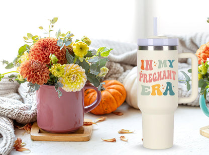 momocici Pregnancy Cup Tumblers Gifts.40oz In My Pregnant Era Tumbler with Handle.Pregnancy Gift.Pregnancy Cups.Pregnancy Tumbler.40oz mom to be New Mom First Time Mom Gifts for Pregnant Women.