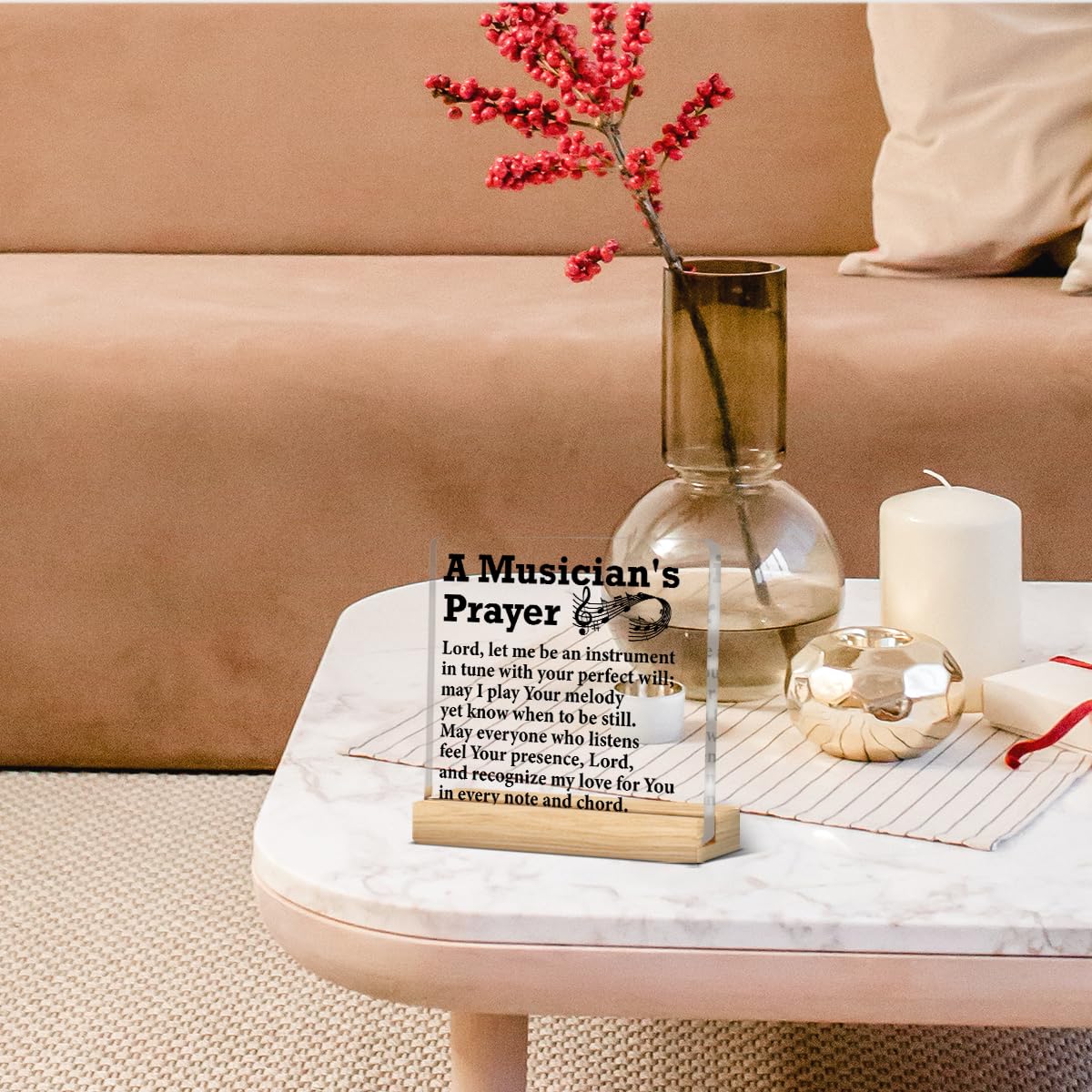 Musician Gifts for Men Women, Gifts for Music Lover Teacher Musicians Prayer Acrylic Desk Plaque Sign Home Music Room Studio Desk Decor