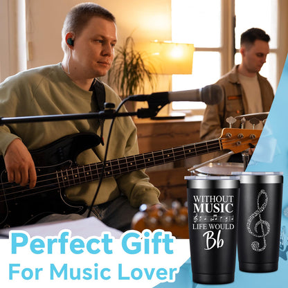 Fufandi Music Lover Gifts for Men Male, Him, Music Teacher Gift - Gifts for Musical Lovers, Musician Tumbler Gift - Tumbler Cup 20oz