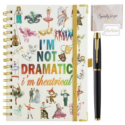 Theater Gifts Musical Theater Gifts Spiral Notebook Journal with Pen Broadway Gift Music Teachers Musicians Funny Gift for Kids Drama Student Directors Actors Graduation Birthday