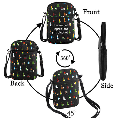 MBMSO Bartender Crossbody Bag the Secret Ingredient is Alcohol Themed Gifts for Alcohol Lovers Cocktail Small Crossbody Purse