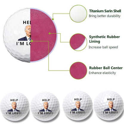 4 Pcs Funny Golf Balls for Birthday, Father’s Day Christmas Novelty Golfer Gift for Dad Coworkers Golfers Golf Lovers