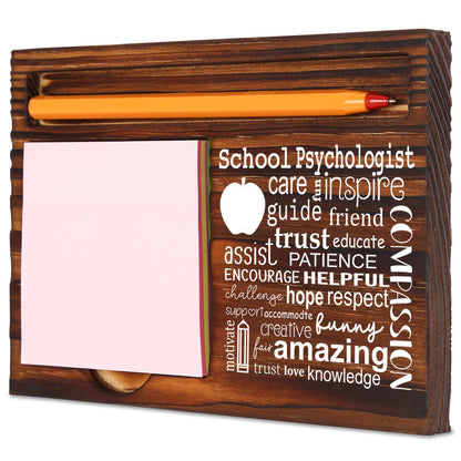 Appreciation Gift for School Psychologist Men Women, School Psychologist Gift, Birthday Christmas Retirement Graduation Gifts for School Psychologist, Retro Self-Stick Note Pad Holders XB469