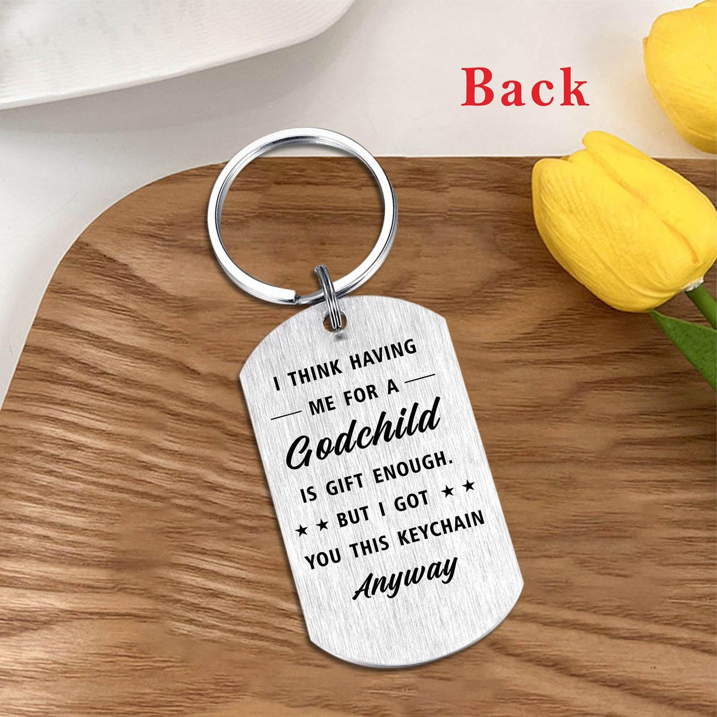 Mataly Godfather Gifts from Godchild - Godfather Proposal Gifts - Will You Be My Godfather Keychain, Fathers Day God Father Gift for Men