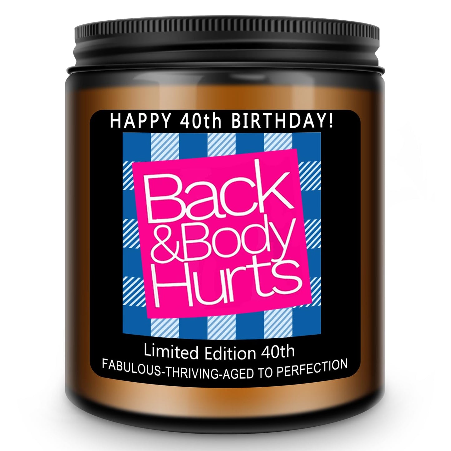 Homsolver 40th Birthday Gifts Women Men, Happy 40th Birthday Decorations Candles Gift for Her Him, Funny 40 Years Old Ideas -Lavender Scented Candle