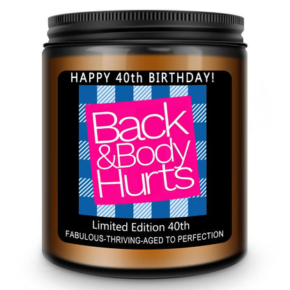 Homsolver 40th Birthday Gifts Women Men, Happy 40th Birthday Decorations Candles Gift for Her Him, Funny 40 Years Old Ideas -Lavender Scented Candle