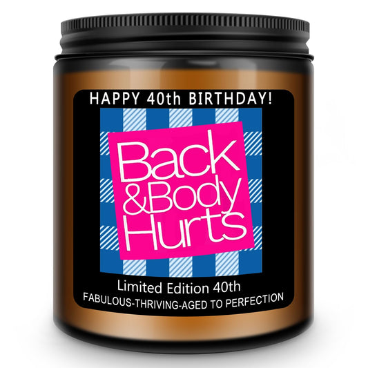 Homsolver 40th Birthday Gifts Women Men, Happy 40th Birthday Decorations Candles Gift for Her Him, Funny 40 Years Old Ideas -Lavender Scented Candle