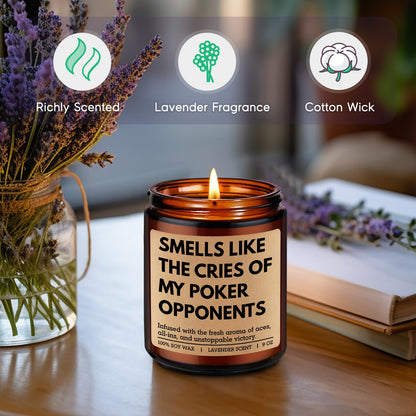 GSPY Scented Candle - Poker Gifts for Men, Women - Casino Gifts, Gambling Ideas - Game Night Decor for Adult - Funny Fathers Day, Birthday Presents for Poker Players, Card Players, Gamblers, Man, Him