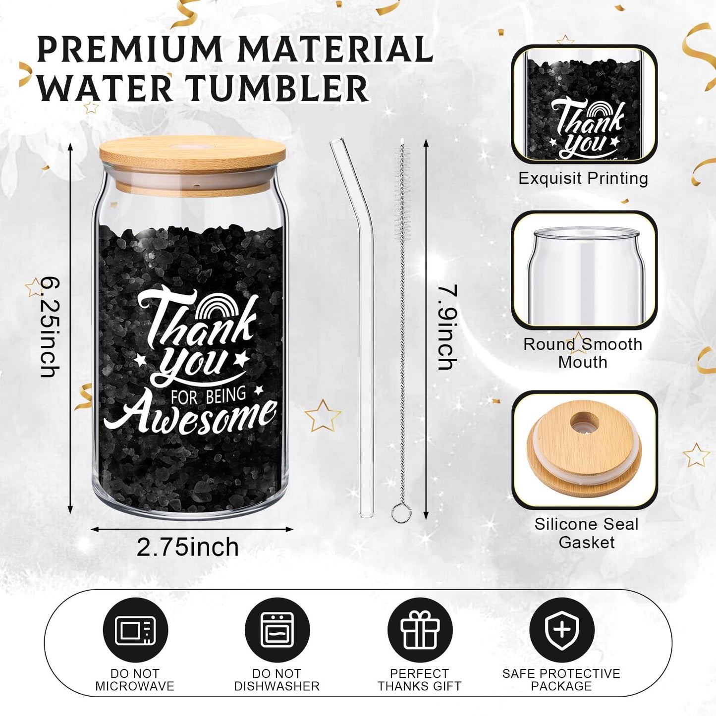 Funnymoom 7 Pcs Employee Appreciation Gifts Administrative Professionals Day Work Anniversary Thank You Gifts for Women Coworker Teacher Aide Graduation Educator Nurse Week(Black)