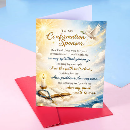 FrereFeter Confirmation Sponsor Card, Confirmation Sponsor Thank You Gifts for Women Men, Christian Catholic Gifts for Godmother Godfather, Sponsors Appreciation Gifts from Teen girls boys