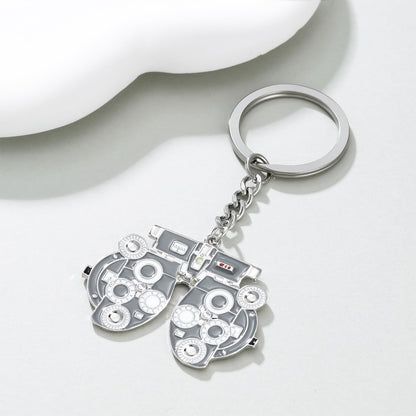 Medical Optometrists Keychain Ophthalmology Vision Test Optometry Enamel Pendant Keyring Jewelry for Eye Doctor Nurse