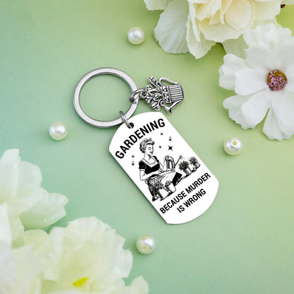 Funny Gardening Gifts for Women Unique Garden Decor Accessories Weird Stuff Birthday Christmas Retirements Gifts for Mom Nana Garden Keychain for Gardeners