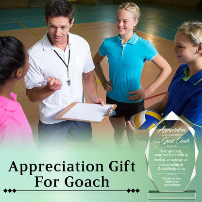 Panelee Coach Appreciation Gift Acrylic Coach Thank You Gifts Inspirational Appreciation Decor Acrylic Table Sign for Women Men Home Office Baseball Soccer Football Volleyball Team Gift