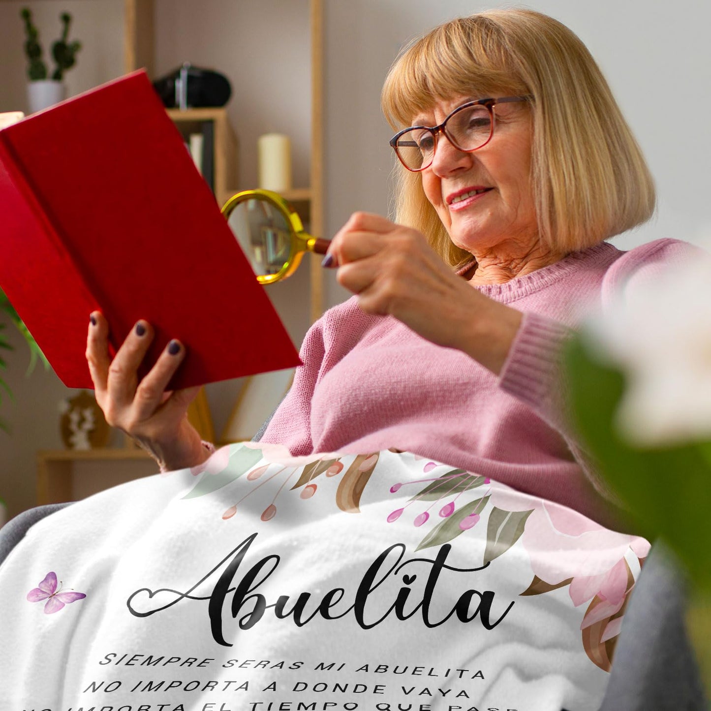 Mothers Day Abuela Gifts in Spanish, Abuelita Gifts, Dia de las Madres Regalos para Abuela, Gifts for Abuela, Abuelita Gifts from Grandchildren, Gifts for Grandma Spanish Throw Blanket 60" x 50"