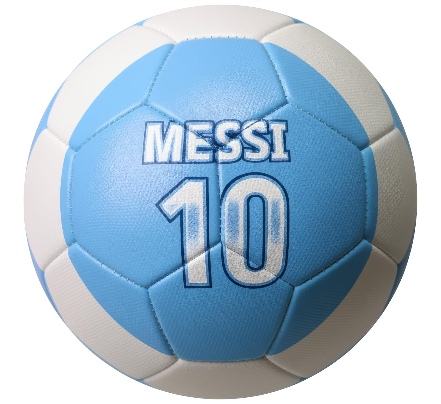 Icon Sports Licensed AFA Messi #10 Soccer Ball – Argentina Light Blue & White Football, Sizes 5, 4 & 2, Premium Recreation Ball for All Ages