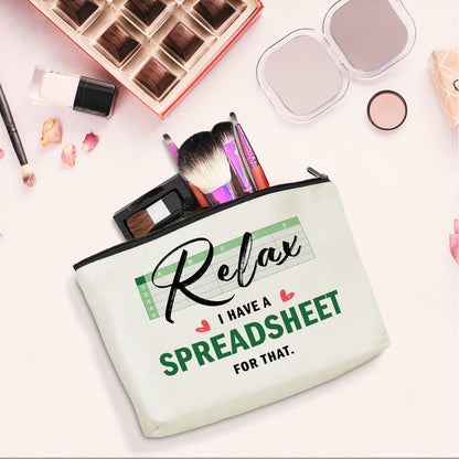 Accountant Gifts Funny Makeup Bag Excel Gifts Office Accessories Supplies Humor Office Gifts for Women Coworker Accountant CPA Birthday Graduation Boss Day Cosmetic Bags Travel Toiletry Bag