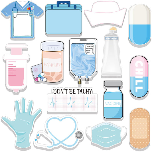 15 Pads Mini Funny Nurse Sticky Notes CNA Gifts Nursing Essentials Medical Themed Mini Notes Assorted Pads Self Stick Cute Memo for Gifts Hospital