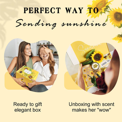 Birthday Gifts for Women Sunflower Gifts Get Well Soon, Sending Sunshine Gift Baskets, Self Care Spa Mothers Day Gift for Women Her Mom Best Friends Sister