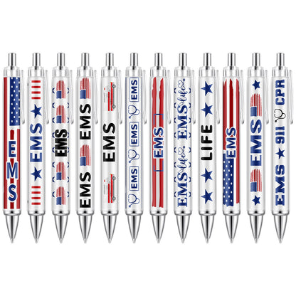 Motipuns 12 Pcs Emergency Medical Services Week Appreciation Gift EMS Gifts Pen for Women Paramedics Ballpoint Pens EMT First Responders Party Favor for Doctor EMS Nurse Graduation Office Accessories