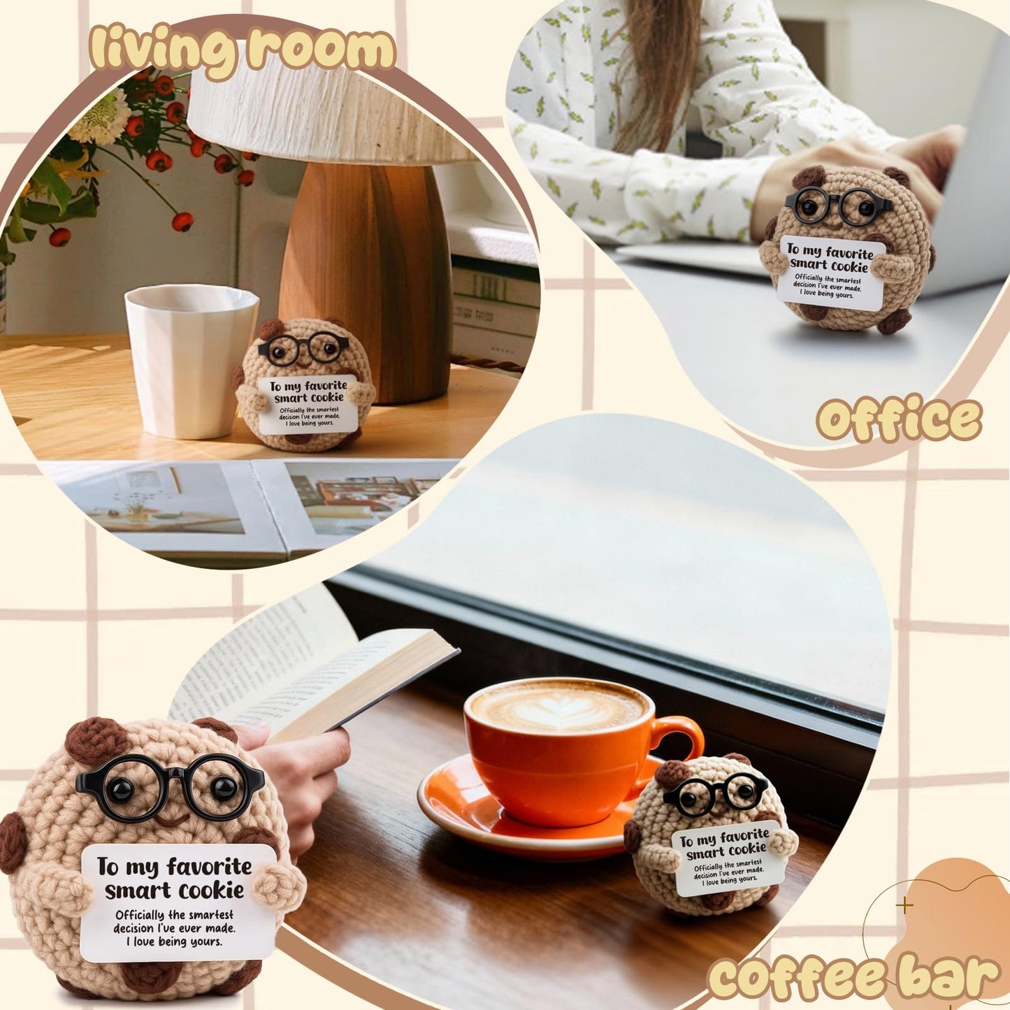 for him, Boyfriend's Birthday Present—a Cute “I Love You” Gift from Girlfriend to Boyfriend, Romantic Keepsake—a Crocheted Eggplant plushie for Men Named “Smart Cookie.”