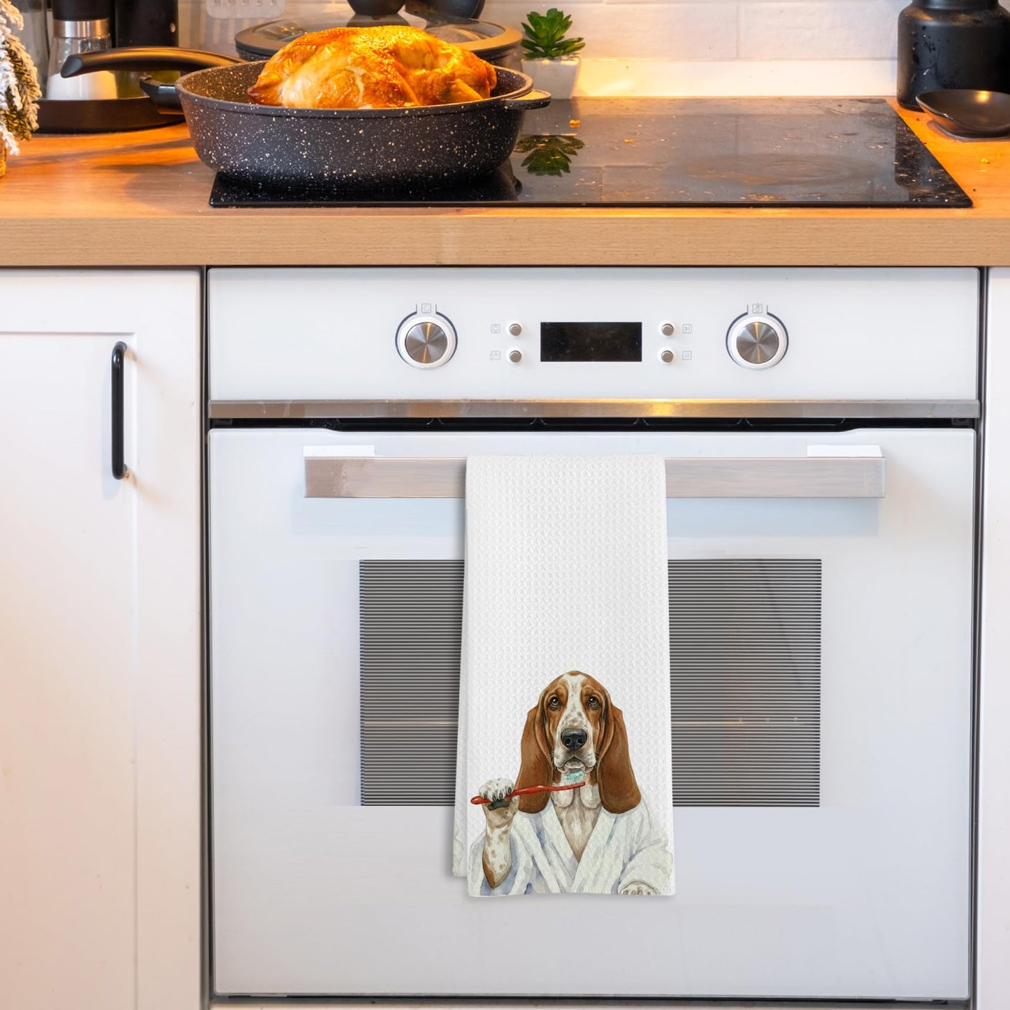 Funny Bassett Basset Hound Dog Bathroom Hand Towel, Bassett Basset Hound Dog Gifts Hand Towel for Bathroom Kitchen Washroom Decor, Funny Dogs Lover Gifts Dish Tea Towels, 16x24 Inch