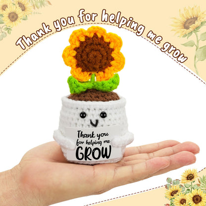 MBL Teacher Appreciation Gifts for Women - Thank You Sunflower Crochet Flower Teacher’s Day Retirement Inspirational Graduation Gift for Teachers Boss Lady Assistant Principal Coworker Supervisor