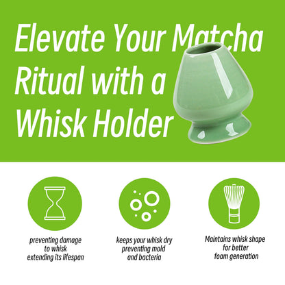 TEANAGOO Matcha Whisk Set, Bamboo Matcha Whisk (Chasen), 4 Pcs Traditional Starter Matcha Set, Scoop (Chashaku) Tea Spoon Whisk Holder, Matcha Accessory, Bamboo Whisk For Matcha Tea (100prongs)