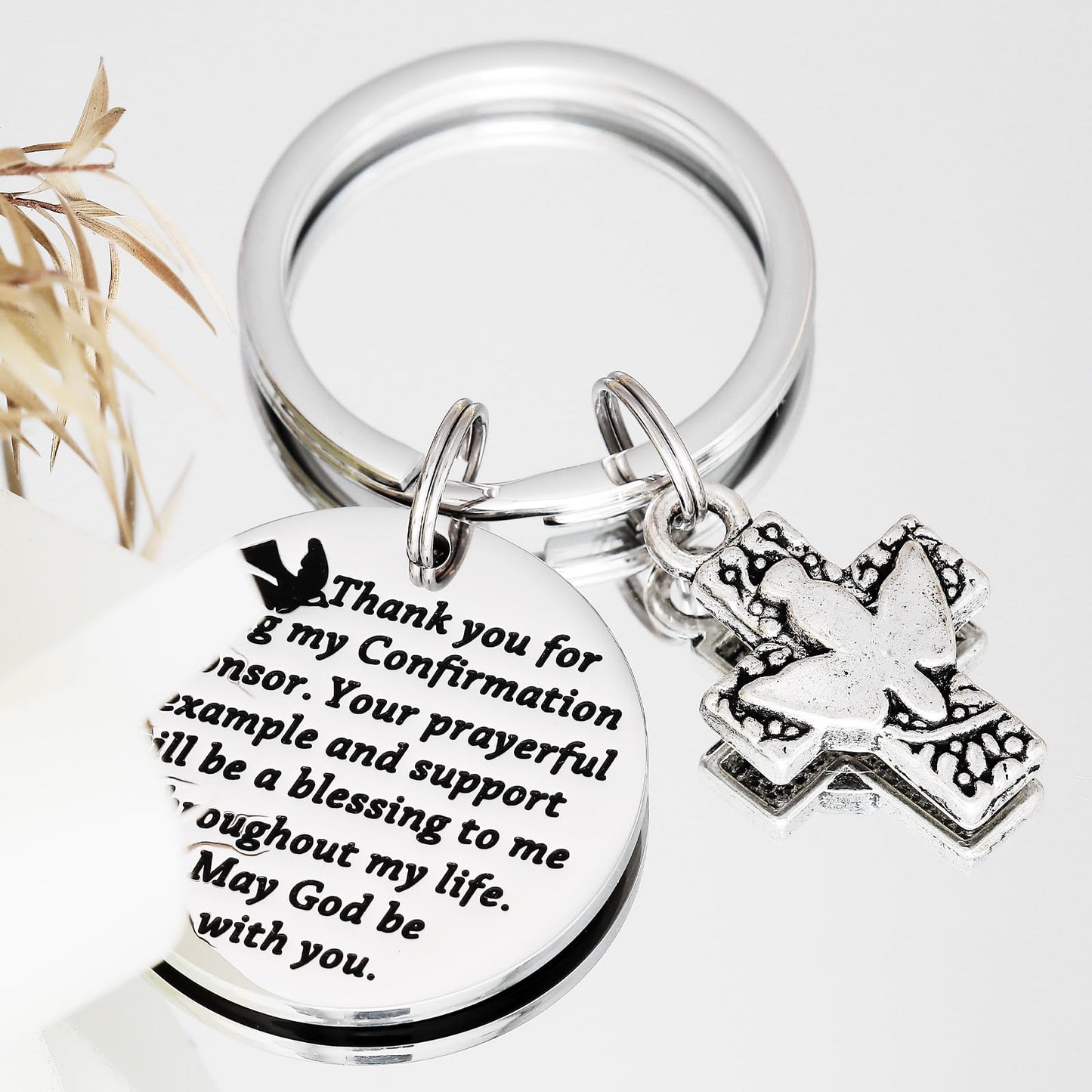 Kivosliviz Confirmation Sponsor Gifts Keychain Sponser Gift Appreciation Key Chain Thank You for Being My Confirmation Sponsors Keychain