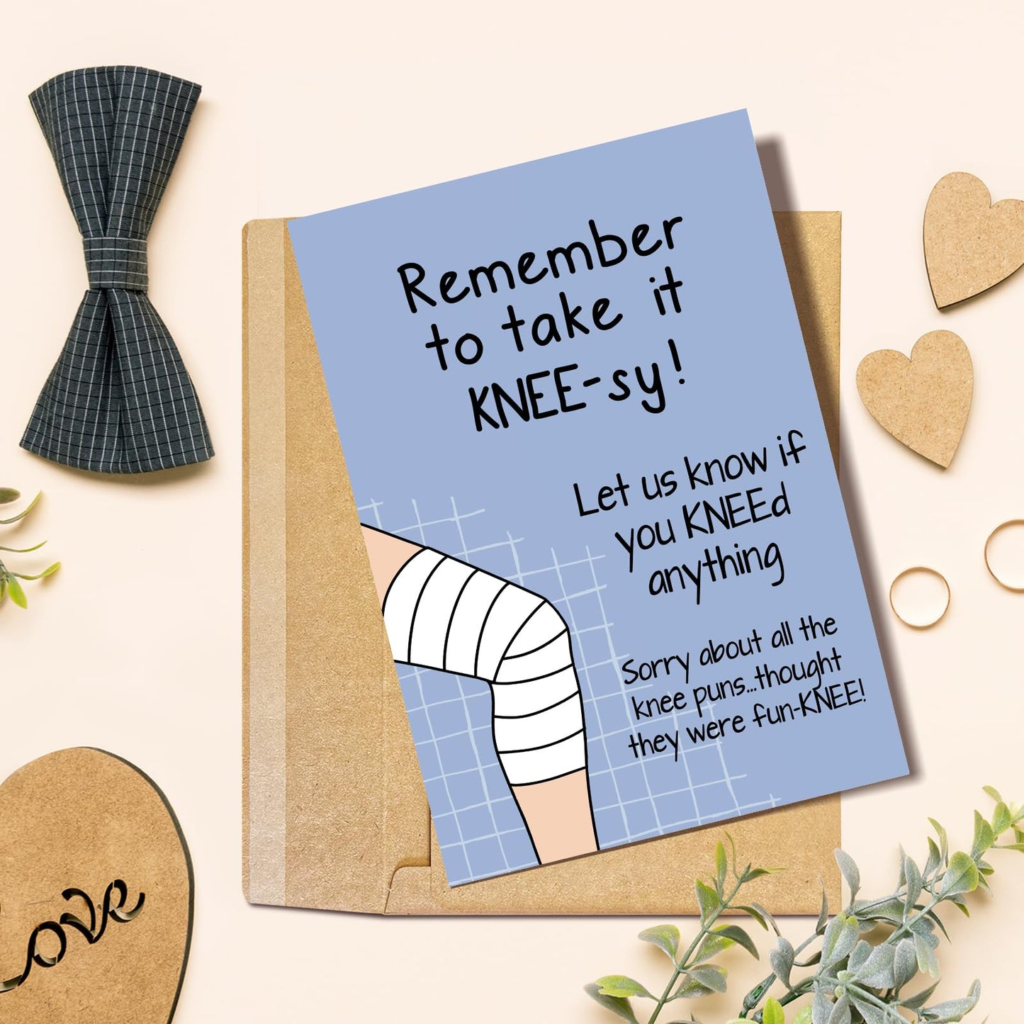 Funny Knee Get Well Soon Card for Men Women, Knee Replacement Card Gift for Patient, Speedy Surgery Recovery Cards for Him Her