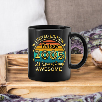 QUPT 21th Birthday Gifts for Women Men, 21th Birthday Gifts for Him, 2005 Birthday Gifts for Women Men, 21 Years Old Gifts, 2005 Birthday Gifts for Her Him, 21th Birthday Presents Coffee Mug