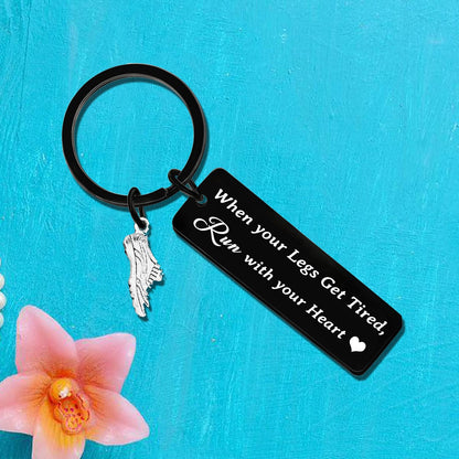 Runner Keychain Inspirational Runner Gifts for Men Marathon Running Accessories Track And Field Keychain Cross Country Running Gifts