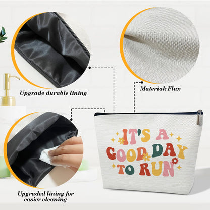 Groovy Running Gifts Makeup Bag, Gifts for Women, Marathon Lovers, Sports Accessories for Women, It's a Good Day to Run Cosmetic Bags for Purse