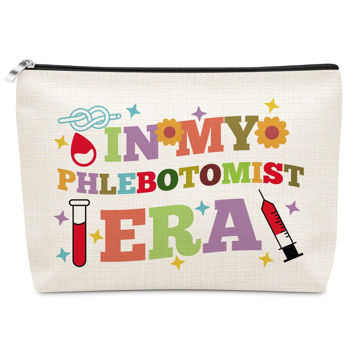 Phlebotomist Gifts for Women Makeup Bag Funny Phlebotomy Gifts Nurse Practitioner Gift for Daughter Sister Best Friend Cosmetic Bag Hematologist Gift for Her Bestie Travel Pouch
