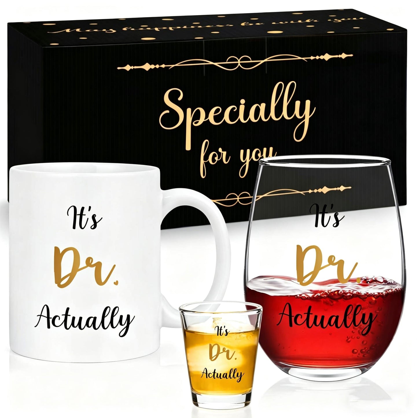 Futtumy It's Dr. Actually Set of 3, Funny PhD Graduation Gifts Her, Doctorate Graduation Gifts for Women Men, Medical School Doctor Phd Gift Ideas for Doctors Day Christmas Birthday