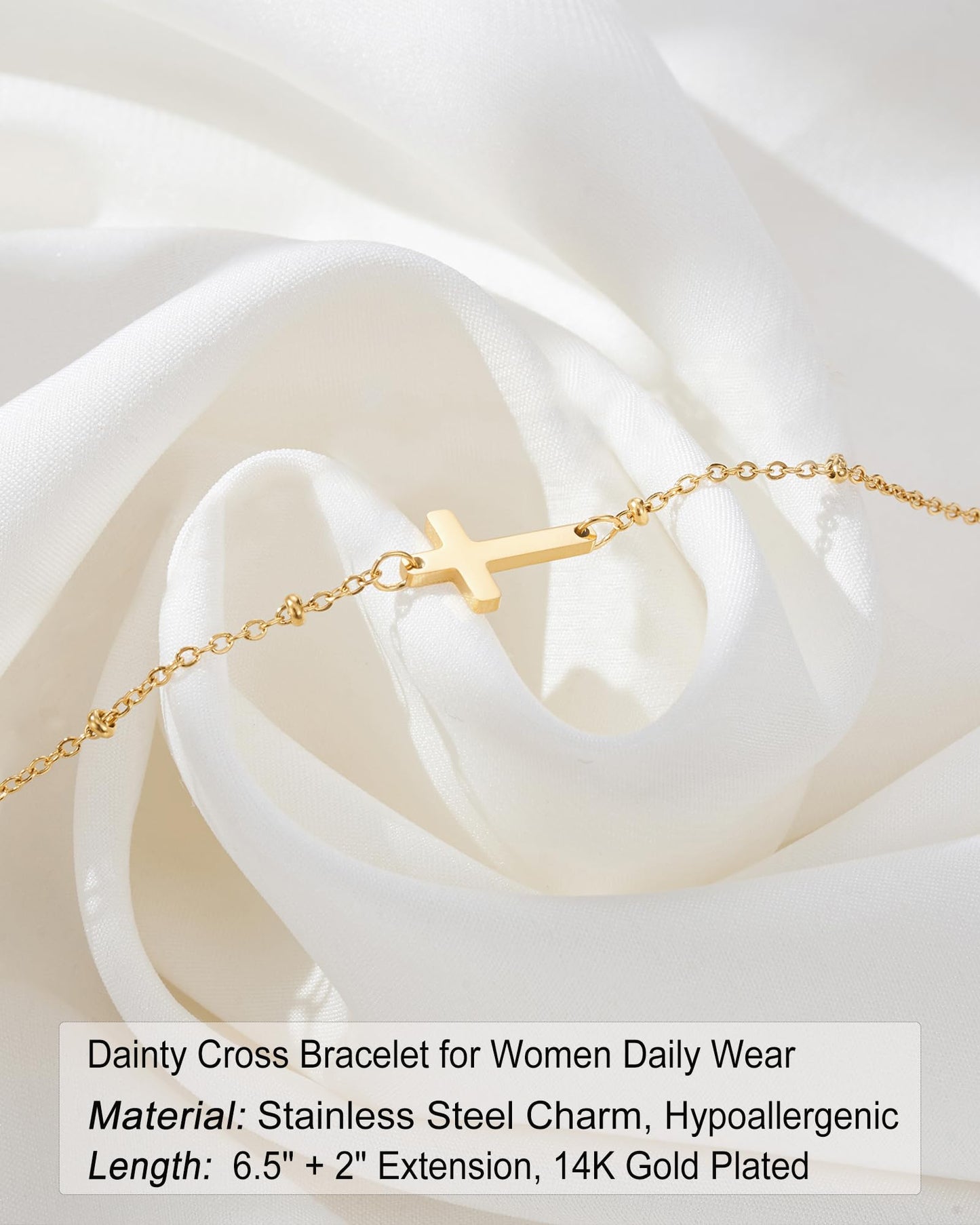 Tarsus Cross Bracelet for Women, Christian Gifts for Women, Religious Gifts Adjustable Dainty Cross Bracelet, Easter, Mother's Day, Christmas, Birthday