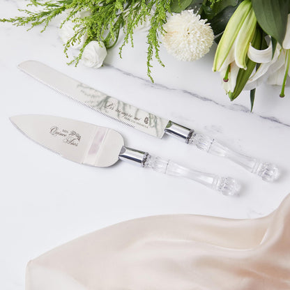 AW BRIDAL Quinceanera Cake Knife and Server Set, Mis Quince Anos Pala y Cuchillo para Pastel, 15th Birthday Party Decorations and Keepsake Gifts for Quinceañera Girl