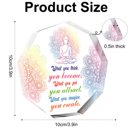 Buddhist Zen Gifts for Women Men Spiritual Meditation Gifts for Women Buddha Acrylic Sign Plaque Yoga Room Meditation Room Decor Sign Zen Den Buddhist Decor Gift for Yoga Lovers Instructor