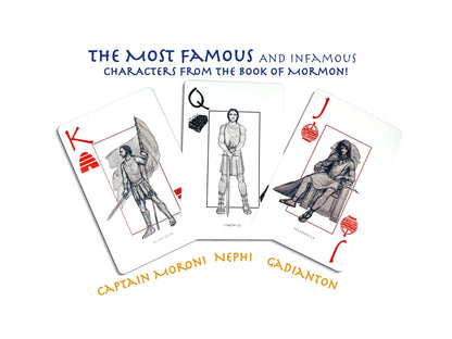 Book of Mormon Themed Playing Cards - Unique LDS Missionary & Baptism Gifts, Featuring Custom Characters & Designs - Ideal for Family. (1 Deck)