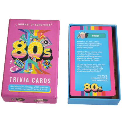Journey of Something: 80's Trivia Cards - Adult Party Card Game, 180 Rad Questions, Pop Culture Knowledge, Decade Nostalgia, Ages 14+, 2+ Players