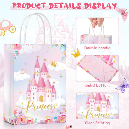 Sepamoon Princess Goodie Bags - Princess Themed Party Favors Decorative Gift Bags for Girls Birthdays, Celebrations Events(24 Pcs)
