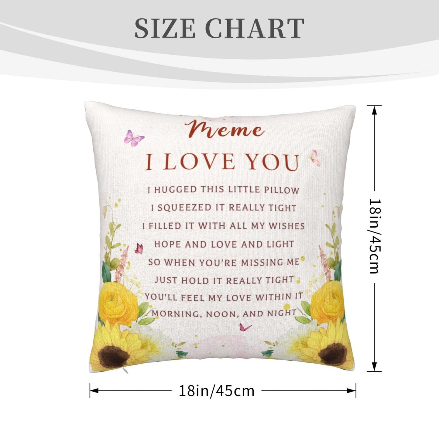 Mothers Day Meme Gifts from Grandkids - Birthday Gifts for Meme - Best Memes Grandma Gifts Throw Pillow Cover 18"X 18"