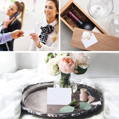 Yahenda 200 Count White Mini Gift Card Envelopes Bulk Wedding Pocket Small Business Paper Envelopes Gift Card Sleeves Greeting Tiny Pocket 4 x 2.7 Inch for Graduation Engagement Birthdays Banquets